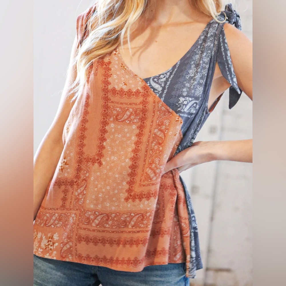 BOHO Shoulder Tie Top